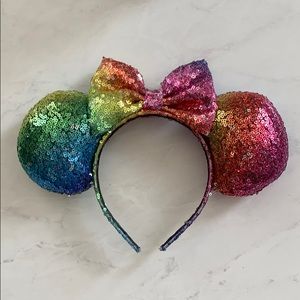 Rainbow Sequin Minnie Ears!